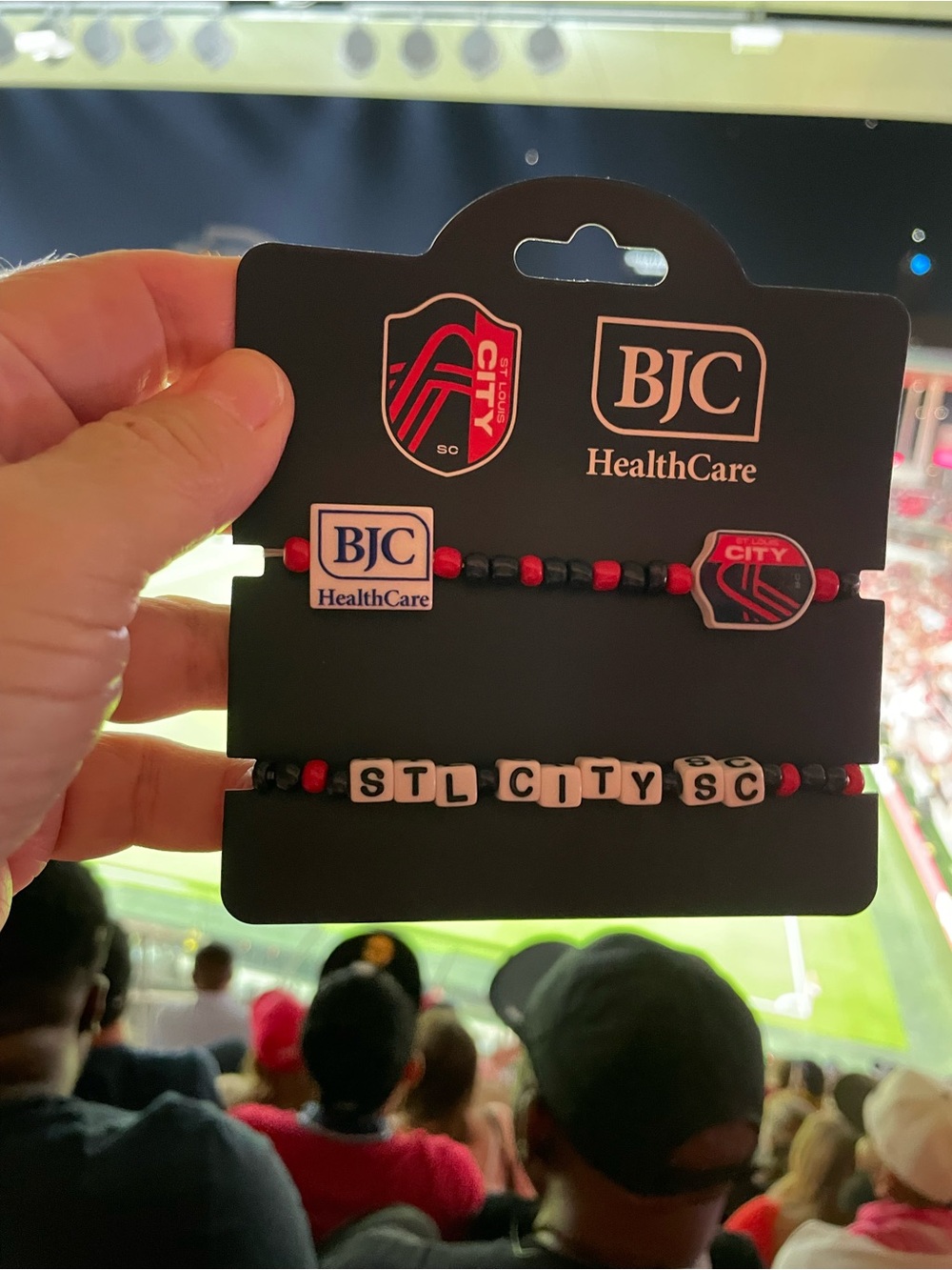 STL City SC Beaded Bracelet Set - Red & Black